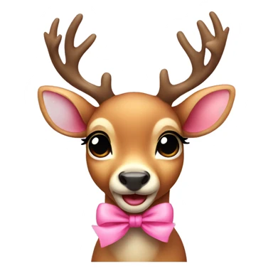 Cute deer with pink bow  sticker