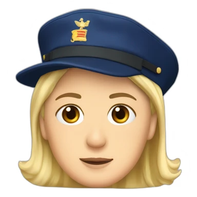 Marine le pen with a cap  sticker