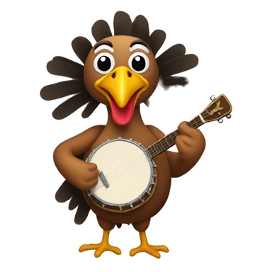 Turkey playing banjo sticker