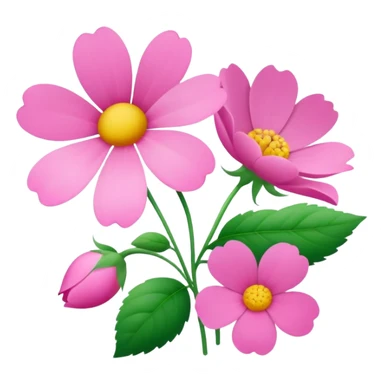 mazzo di fiori azzurri e rosa  sticker