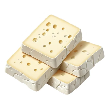 Feta Cheese Cinematic Realistic Feta Cheese Dish Emoji, depicted as slices of tangy, creamy feta cheese served on a plate, rendered with crisp textures and soft, natural lighting. sticker