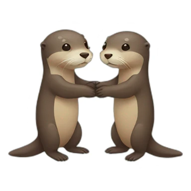 Otters holding hands sticker