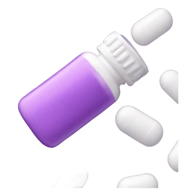 pills spilling from pill bottle purple sticker