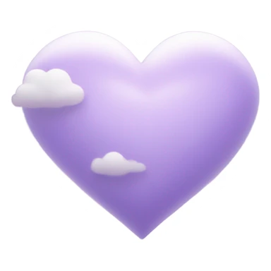 light violet heart with clouds and stars sticker
