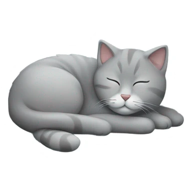 grey cat sleeping sticker