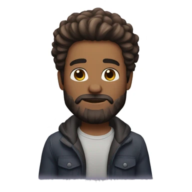 Dusk skin tone with full beard and meduim hair sticker