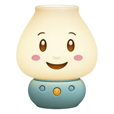 cute lamp with smiling face sticker