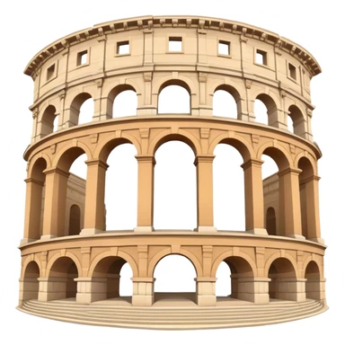 Realistic Pula Arena Landmark Emoji, featuring the grand Roman amphitheater with its large stone arches and well-preserved outer walls. sticker