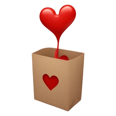 Red emptying heart  sticker