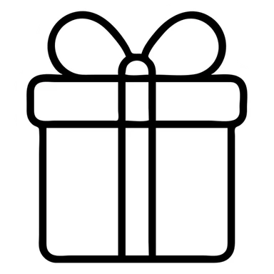 present icon, ribbon and bow, clean lines, modern icon style sticker