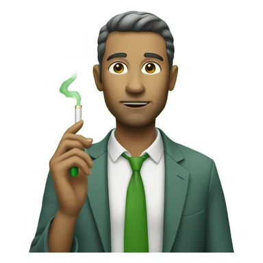 Man with a green cigarette  sticker