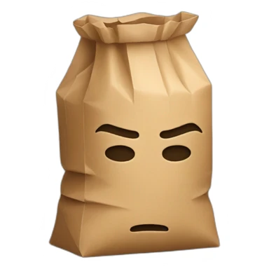 a person hiding their head in a paper bag full of shame sticker