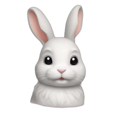 Lapin sur chat sticker