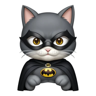 Cat in Batman costume sticker