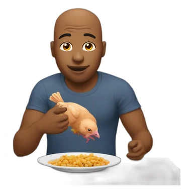 Bald black guy eating chicken sticker