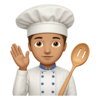 man with chef cap no utensil sticker