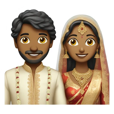 indian bride and groom sticker