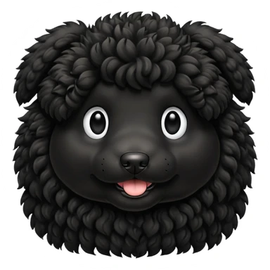 all black double doodle dog no background sticker