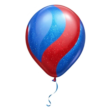 glitter red and blue baloon sticker
