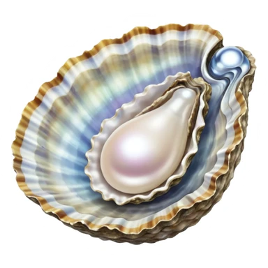 1 shaped pearl in shell  sticker