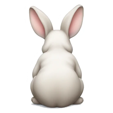 Realistic back of bunny rabbit. sticker