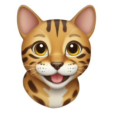 bengal cat with smile sticker