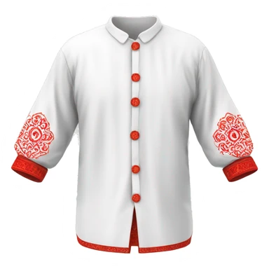  Shirt  vyshyvanka, white with red round embodiary on sleeves sticker