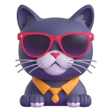 cool cat wearing sunglasses sticker