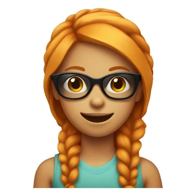 A ginger girl with sun glasses doing a slight smile sticker