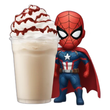 Spiderman frappant captain America sticker