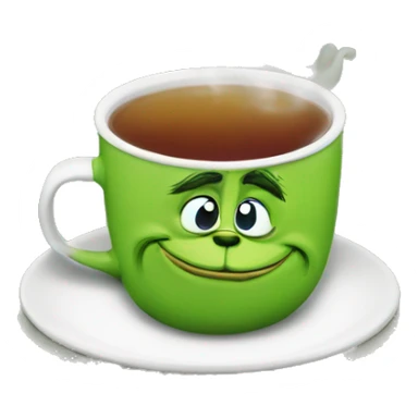 Create the grinch by drinking a cup of tea with ice sticker