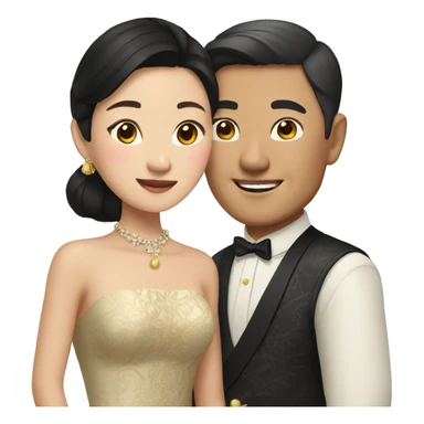 Rich asian couple sticker