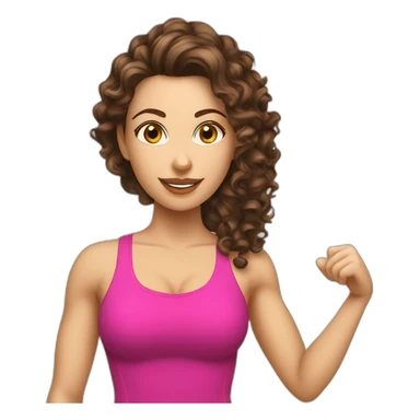 Brown curly hair Caucasian female personal trainer drinking cocktail sticker