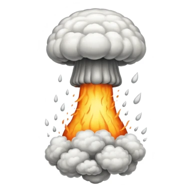 atomic bomb mushroom cloud in the shape of the letter T sticker
