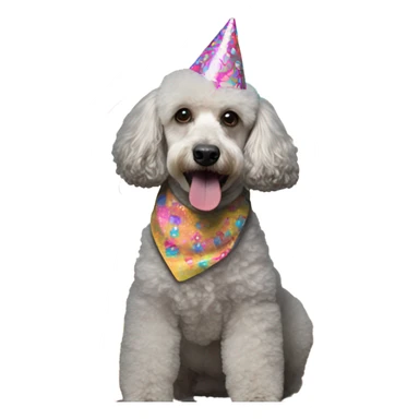 Poodles celebrating sticker