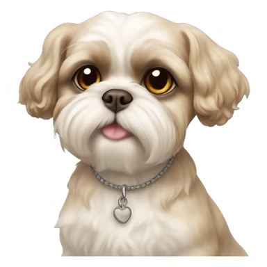 Beige shih tzu with beige Devon Rex cat  sticker