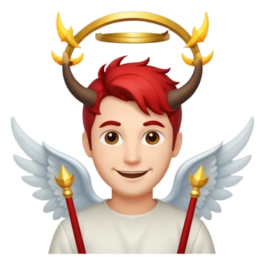 create a angel and devil in one man emoji  sticker