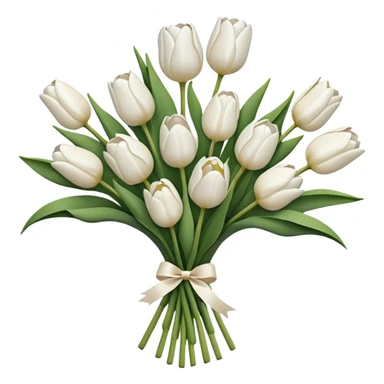 White tulips bouque sticker