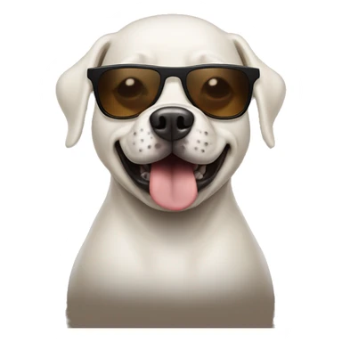 Make a dog wearing sunglasses with poop on its head and make the dog really, really really tall and make him riding a shark sticker