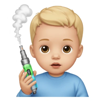 baby hitting a vape sticker