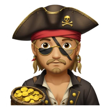 pirate with treasure. sticker