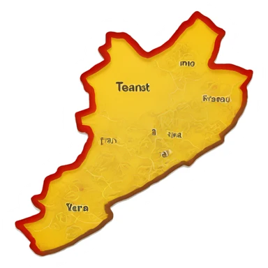 Karnataka map with yellow and red sticker