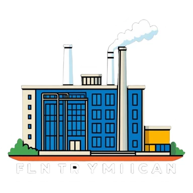 Factory building with Flint Michigan text sticker