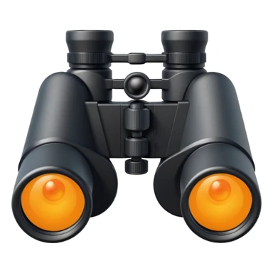  simple black binoculars with large lenses make lenses point out straight sticker