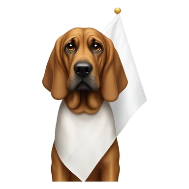 Bloodhound dog with a white flag. sticker