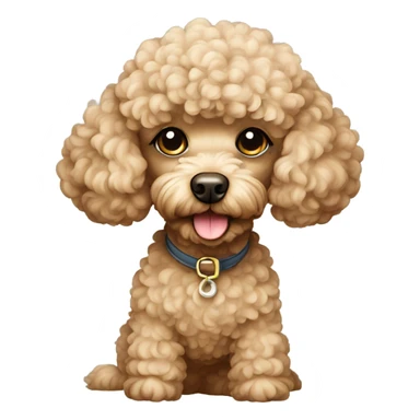 beige toy poodle sticker