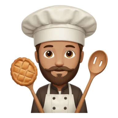 Pastry chef whith long brown hair and beard sticker