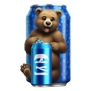 Blueberry bear on an Energy Drink  sticker