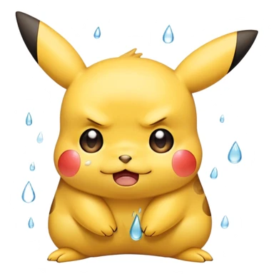 sad crying Pikachu with tears sticker