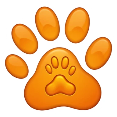 a very light orange pawprint sticker